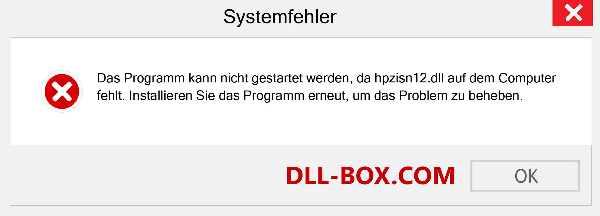 hpzisn12.dll-Datei fehlt?. Download für Windows 7, 8, 10 - Fix hpzisn12 dll Missing Error unter Windows, Fotos, Bildern